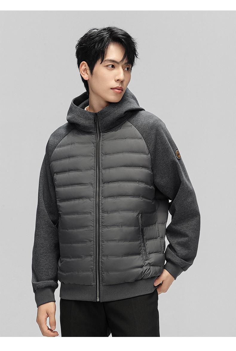 NBOStudio Padded Wool Cardigan Hybrid Hooded Puffer Jacket Padded Hoodie Padded Fleece Hoodie