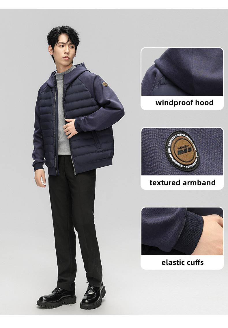 NBOStudio Padded Wool Cardigan Hybrid Hooded Puffer Jacket Padded Hoodie Padded Fleece Hoodie