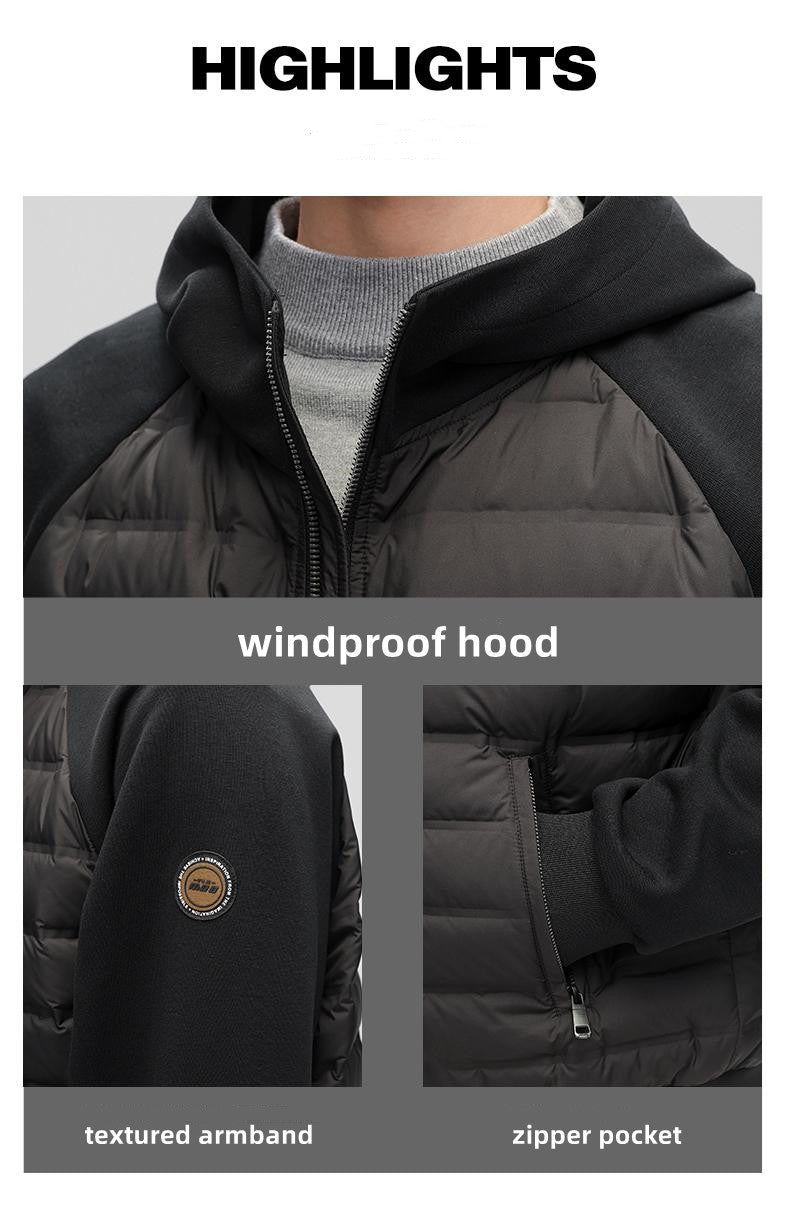 NBOStudio Padded Wool Cardigan Hybrid Hooded Puffer Jacket Padded Hoodie Padded Fleece Hoodie