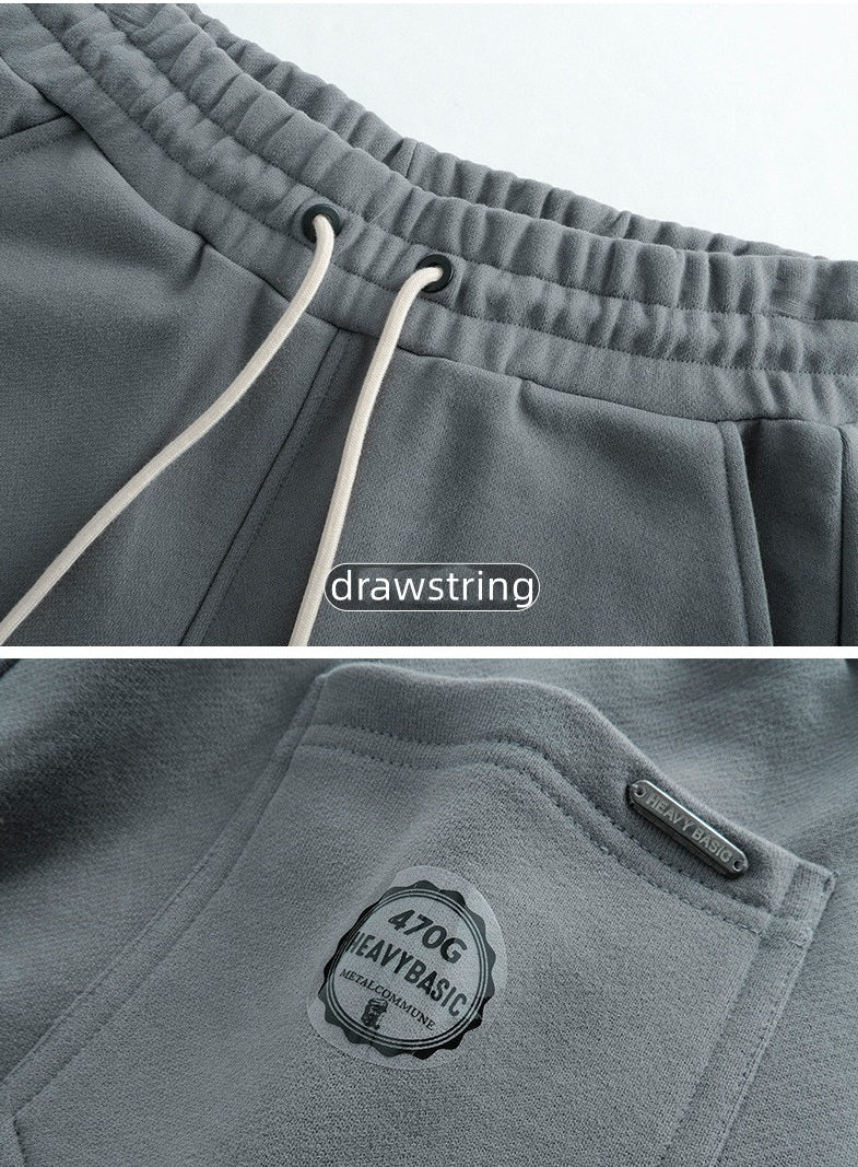 Everlane NBOStudio 470G cotton plus velvet thickened solid color men and women couple sweatpants