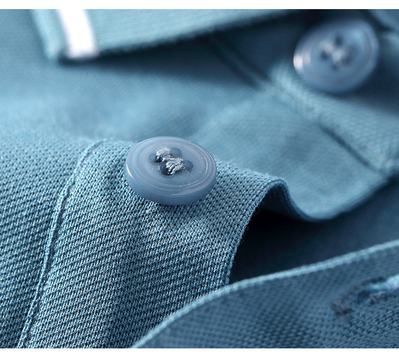 NBOStudio Men's Classic Fit Short Sleeve Dual Tipped Collar Silk Polo Shirt